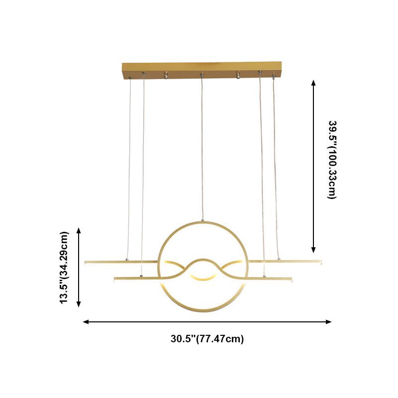 Idee di illuminazione dell'isola geometrica moderna lampadario metallo 3 luci del soffitto isola per sala da pranzo