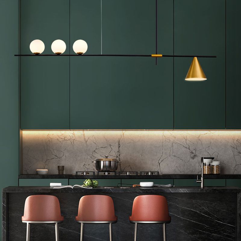 Contemporary Style Spherical Shape Island Lighting Glass Island Lighting Fixtures