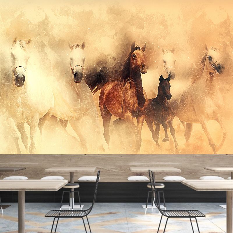 Huge Horse Murals Moisture Resistant Contemporary Hallway Wall Decoration
