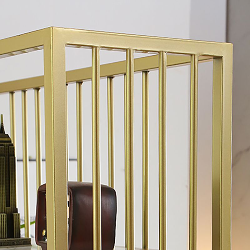 Light Luxury Standard Shelf Bookcase Metal 6-Tier Open Back Shelf