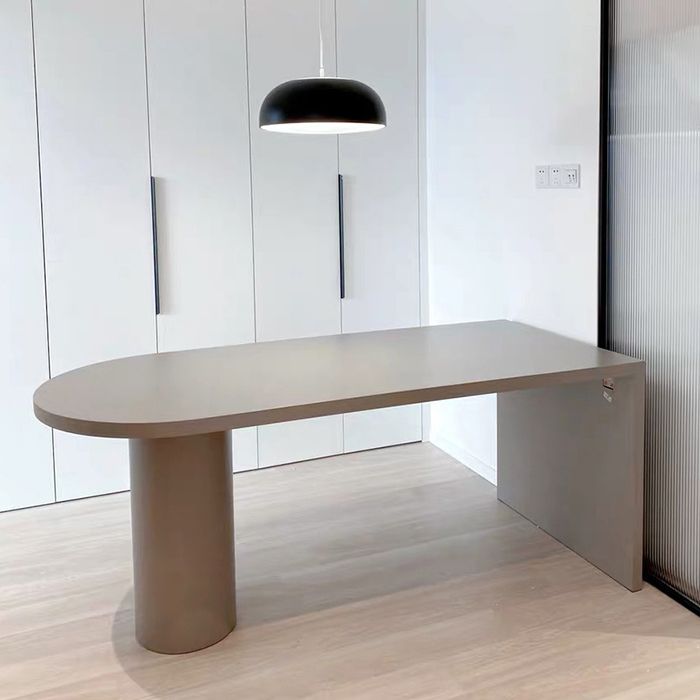 Free Form Pine Wood Table for Restaurant Modern Wood Table with Double Pedestal Base