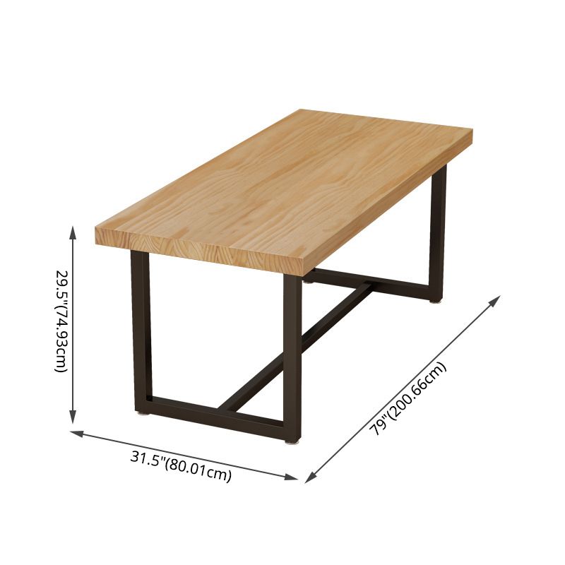 Industrial Dining Table Set with Rectangle Top and Trestle Base Kitchen Furniture