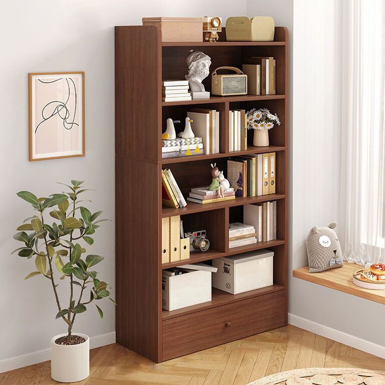 Wooden Closed Back Bookcase Modern Standard Bookshelf for Home