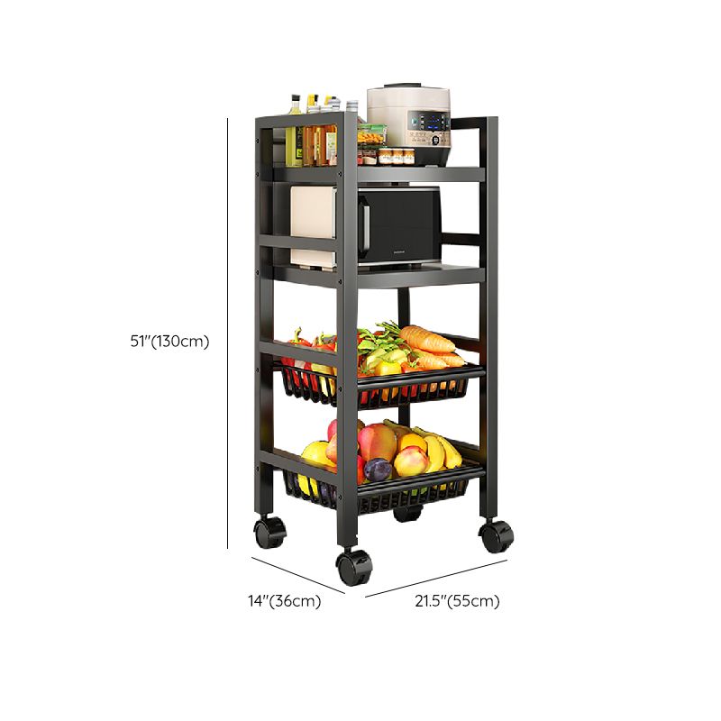 Metal Modern Prep Table Open Storage Home Dining with Basket Prep Table