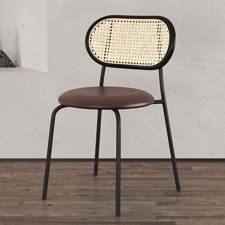 Chaises de salle à manger en simili cuir à dossier ouvert de style industriel