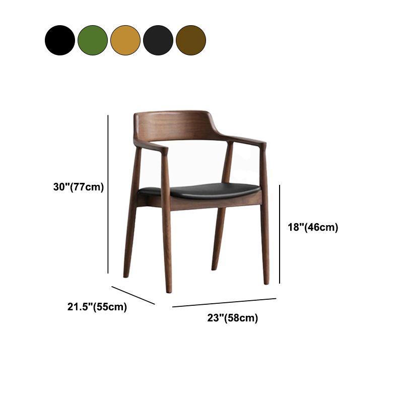 Arm Dining Chairs Contemporary Solid Wood Side Chairs for Dining Room