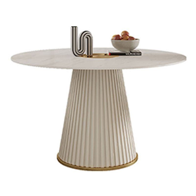 Modern Pedestal Table Steel Base Round Dining Table for Home Kitchen