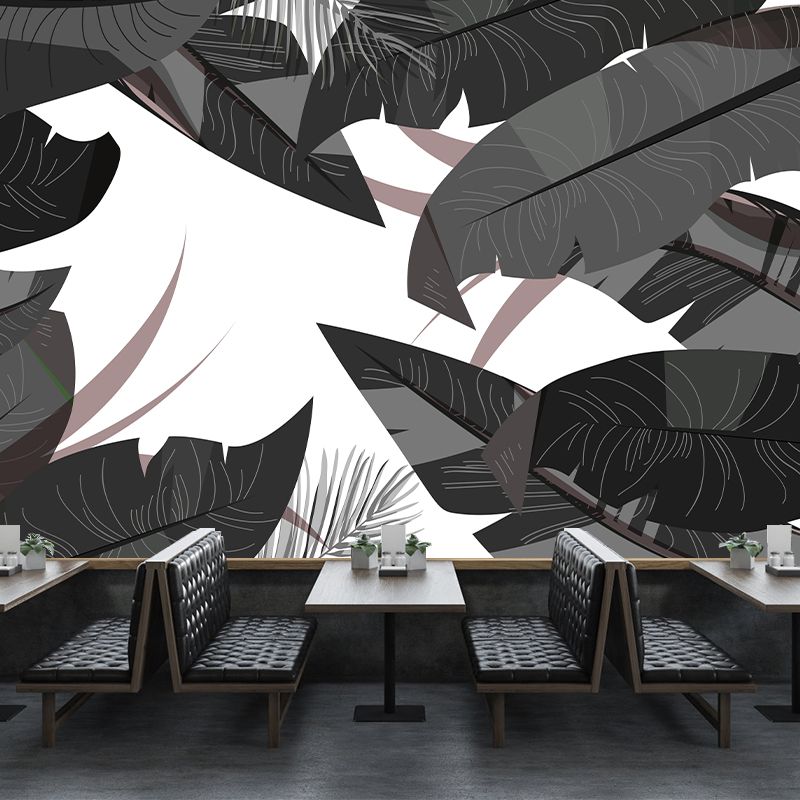 Palm Plant Leaves Mural Wallpaper Tropical Mildew Resistant Living Room Wall Art