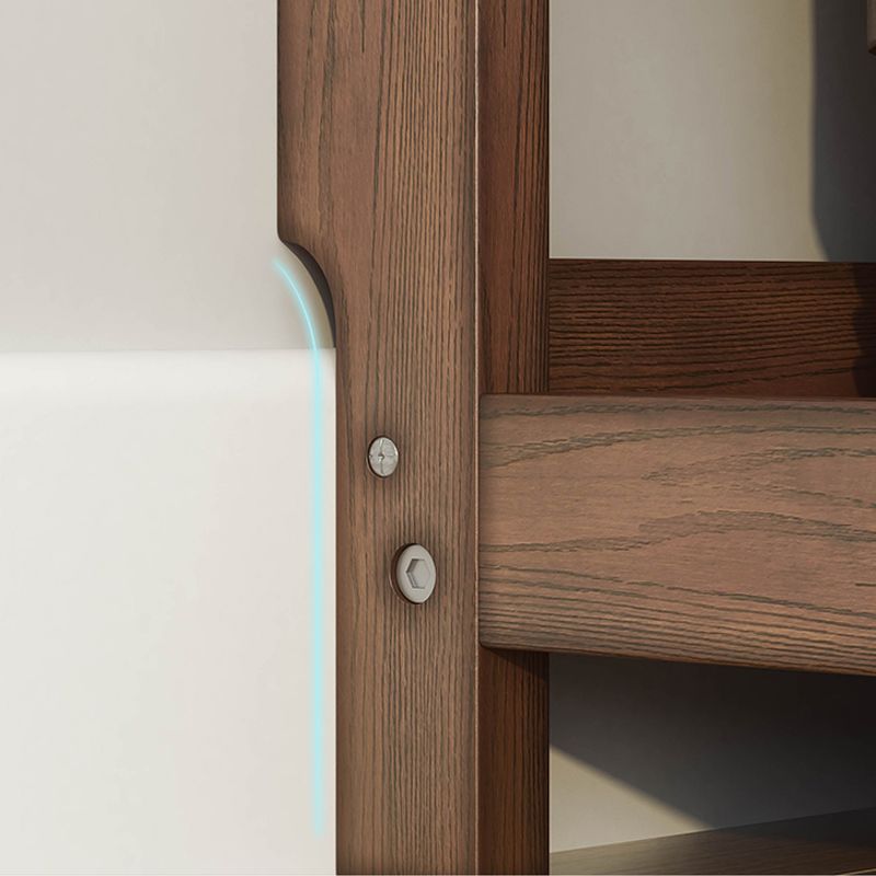 Rectangle Etagere Bookcase Scandinavian Solid Wood Open Back Bookshelf