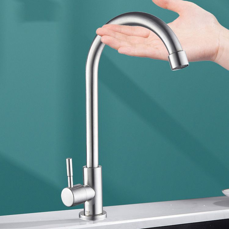 Contemporary Single Handle Kitchen Faucet Entry Cold Water 1-Hold Bar Faucet