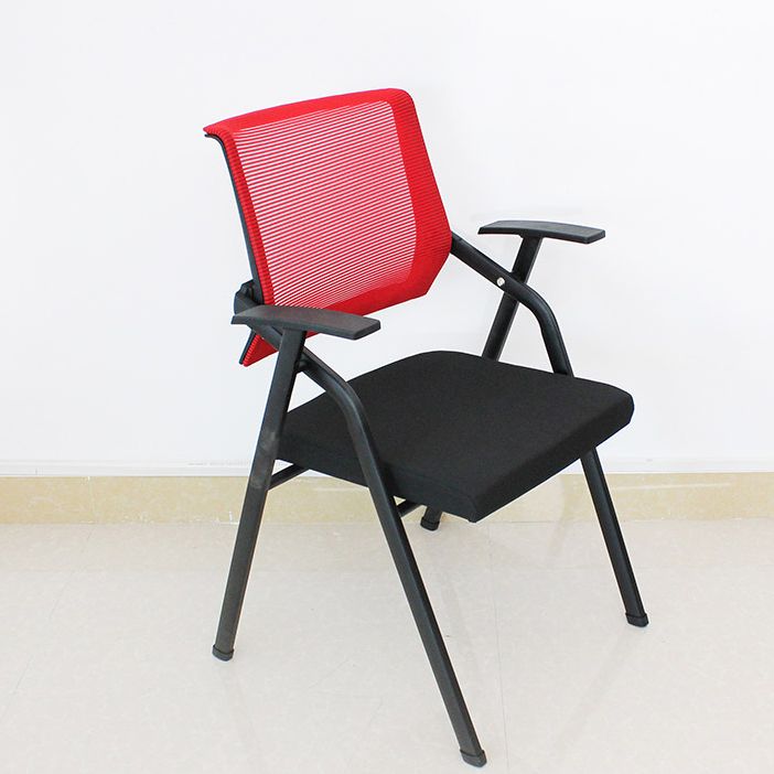 Mid Back Conference Chair Contemporary Upholstered Fixed Arms Chair