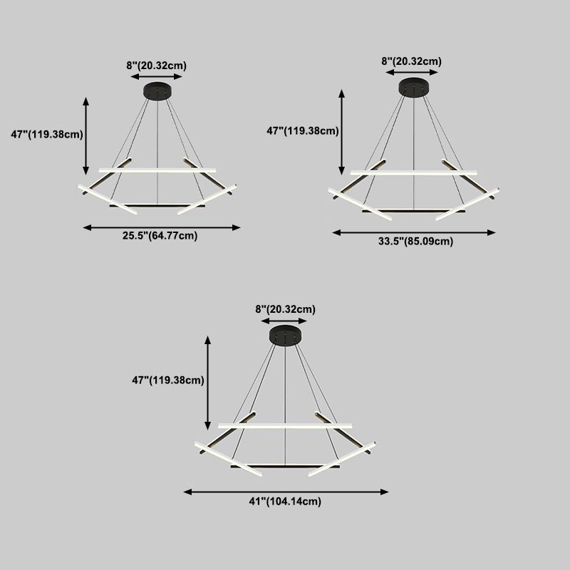 Simple Metal Suspension Light Modern-Style LED Pendant Lighting Fixture