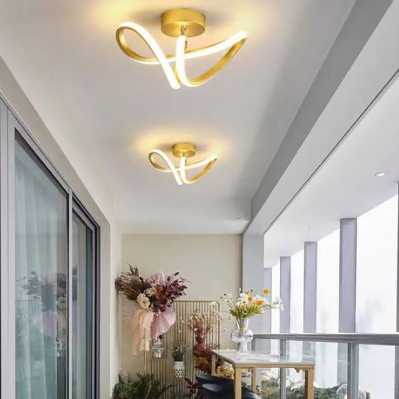 Geometric Semi Flush Light Modern Metal Semi Flush Mount Light Fixture