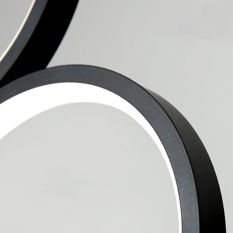 Lampada sospesa a LED ANULUS nero in moderna luce da soffitto da interno in ferro battuto con ombra acrilica