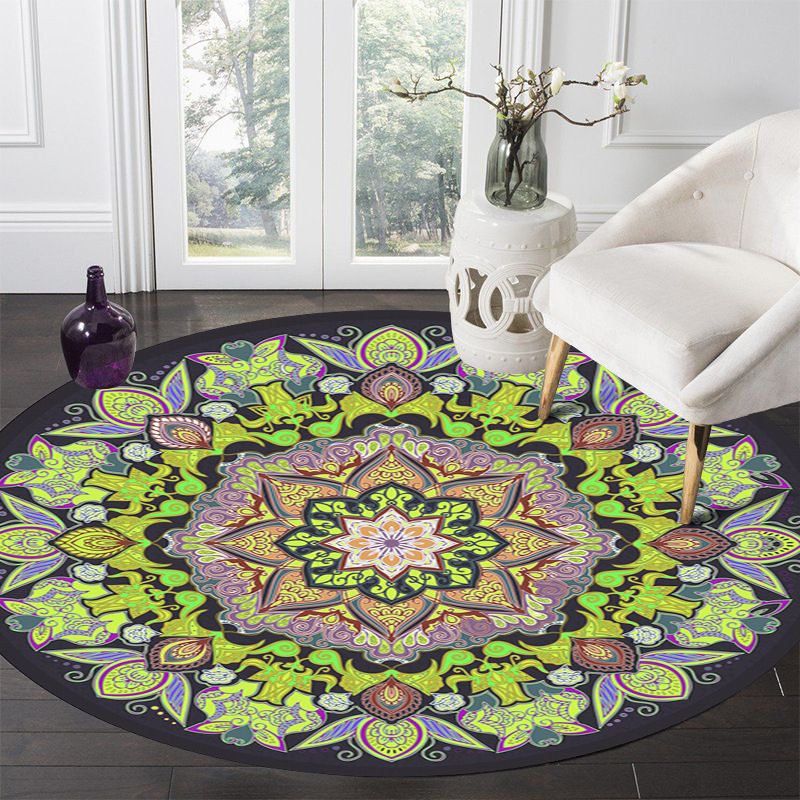 Groene antieke print tapijt Polyester Tradeitioanl Area Tapijten Resistent Tapijt voor salon