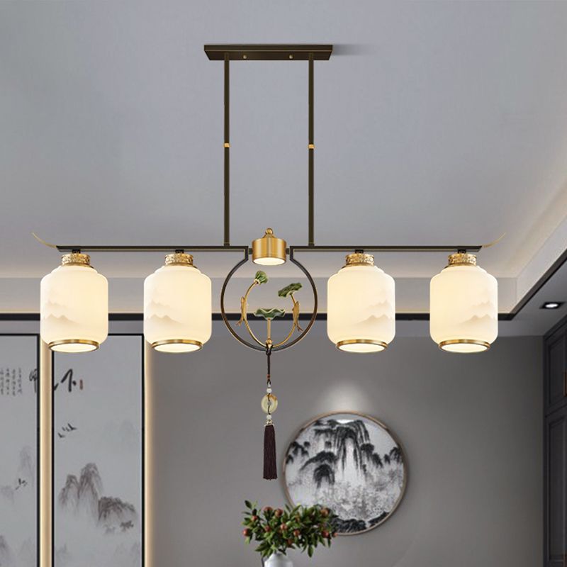 Cylinder Island Lighting Fixtures Contemporary Kitchen Island Lighting with Glass Shade