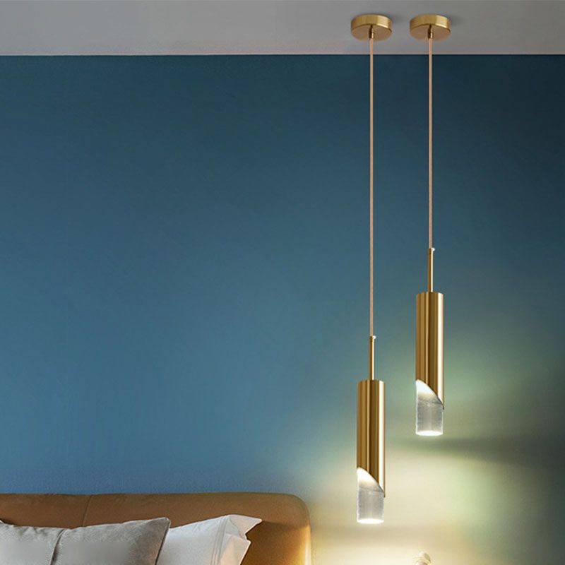 Stile moderno Acrilico Acrilico Ampiccamento Luci a sospensione Lampade cilindriche per camera da letto
