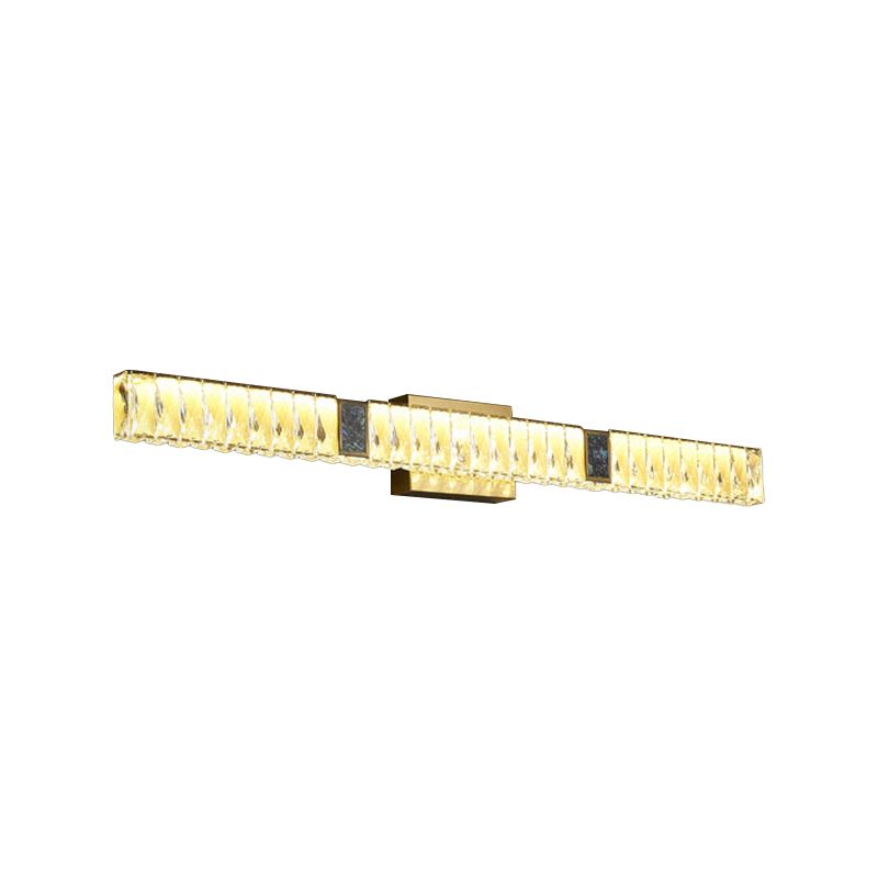 Postmodern Metal Wall Sconce Geometric Shape Vanity Lamp with Crystal Shade for Bathroom