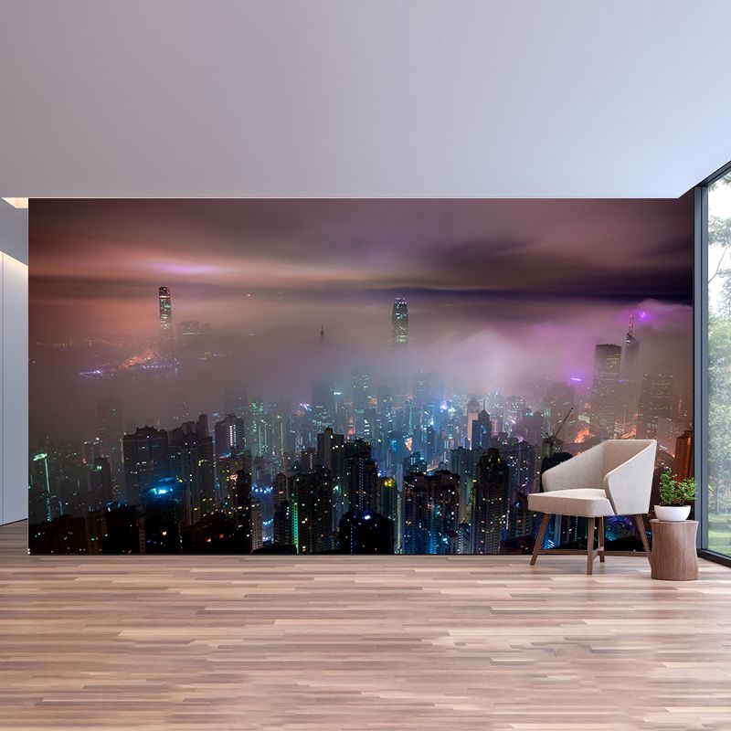 Environment Friendly Resistant Mural Wallpaper City Landscape Living Room Wall Mural