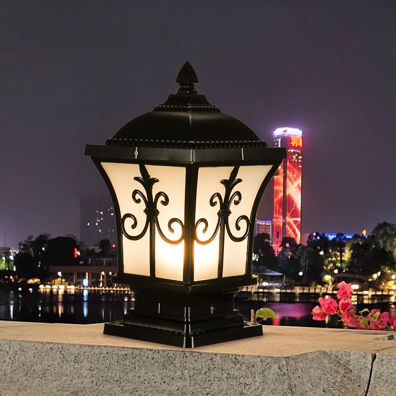 Black Outdoor Lights Waterproof Square Pillar Lamp for Garden