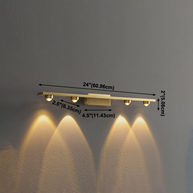 Lineare Form Metallwandbeleuchtung moderne Multi -Leuchten -Wandmontageleuchten in Messing