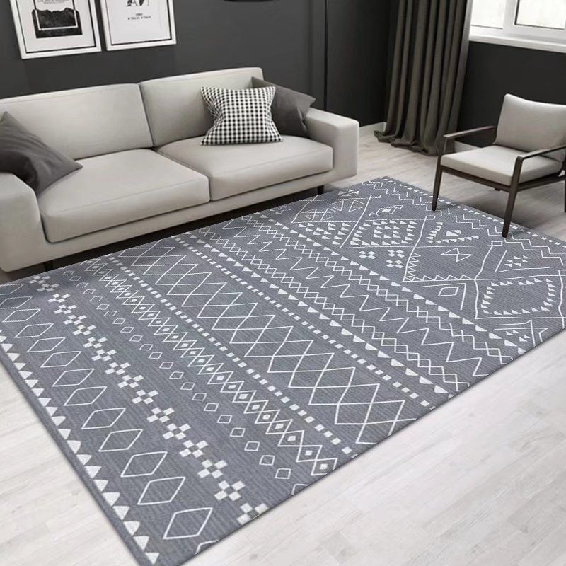 Boho-Chic Area Carpet Multicolor Indoor Rug Washable Polyester Carpet for Living Room
