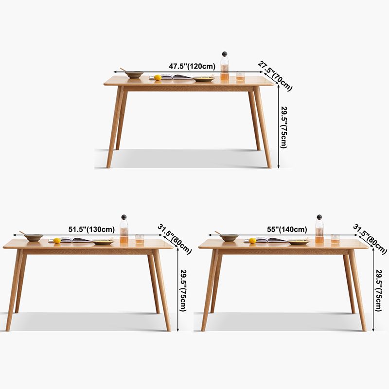 Rectangle simple 4 jambes meubles de maison table à manger en bois massif pour salle à manger