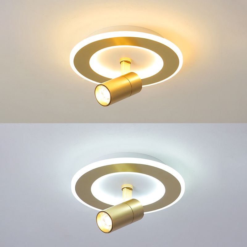 Modern LED Flush Mount 1 Spotlight Metal Ceiling Mounted Light for Hallway