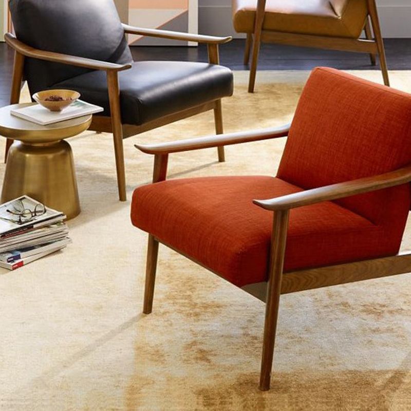 Arms Included Accent Arm Chair Solid Wood Frame Chair, 28.74" Wide