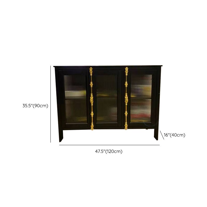 Contemporary Display Stand Metal Glass Doors Curio Cabinet with Doors