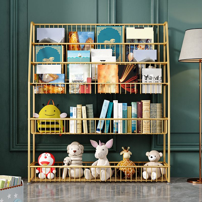 Office Closed Bookshelf Modern Metal Bookcase with Rectangle Shelves