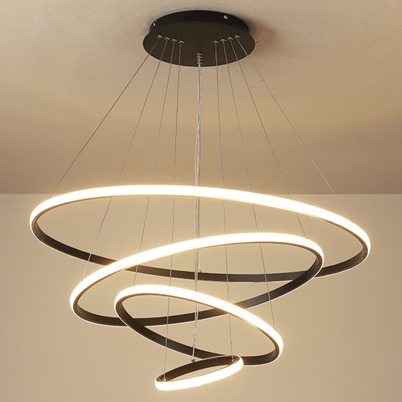 Luce il lampadario del soggiorno acrilico minimalista a ciondolo a led multi-anello Lumo lampadario