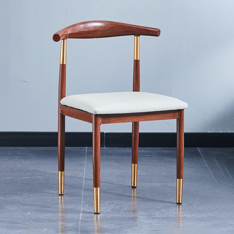 PU Leather Dining Chairs Industrial Open Back Dining Side Chair