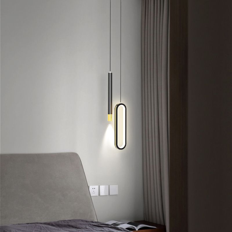Modern Lighting Rectangle Shaped Black Metal Pendant Light 14W Led Drop Light