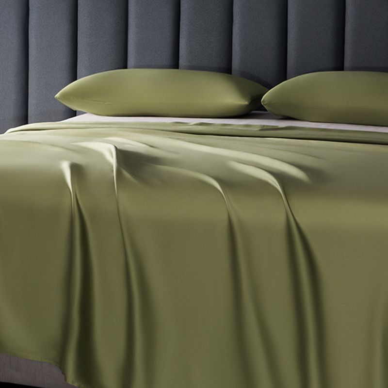 Satin Bed Sheet Solid Color Soft Skin-friendly Non-pilling Bed Sheet Set