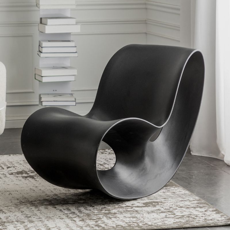 Modern Rocker Chair Plastic Seat Belt Rocking Accent Chair for Living Room