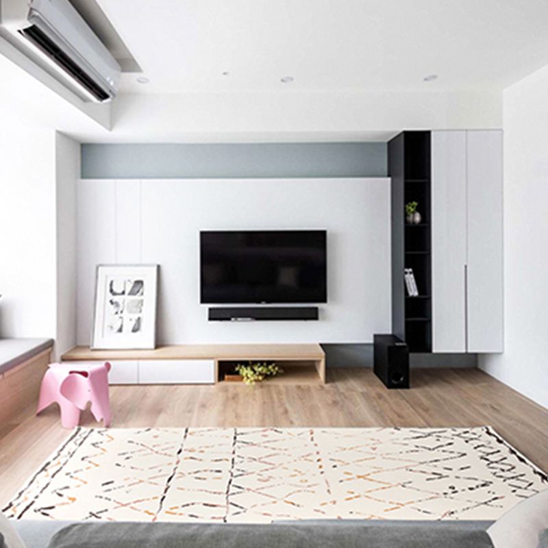 Witte toon woonkamer tapijt retro tribale totem afdruksgebied vloerkleed polyester met niet-slip achterste tapijt
