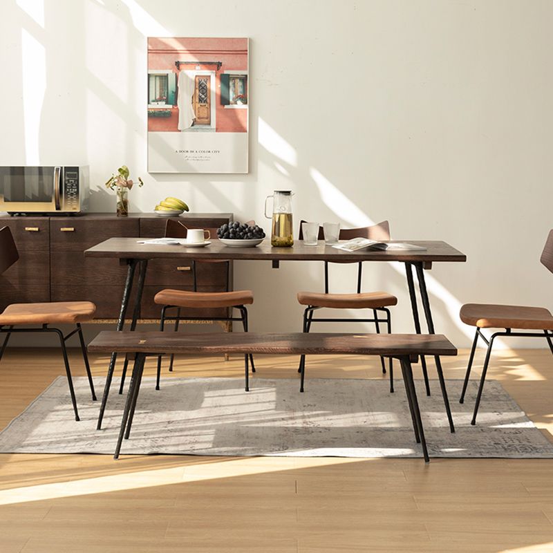 Industrial Dining Set 1/5/6/7 Pcs Solid Wood Dining Table and Armless Chairs