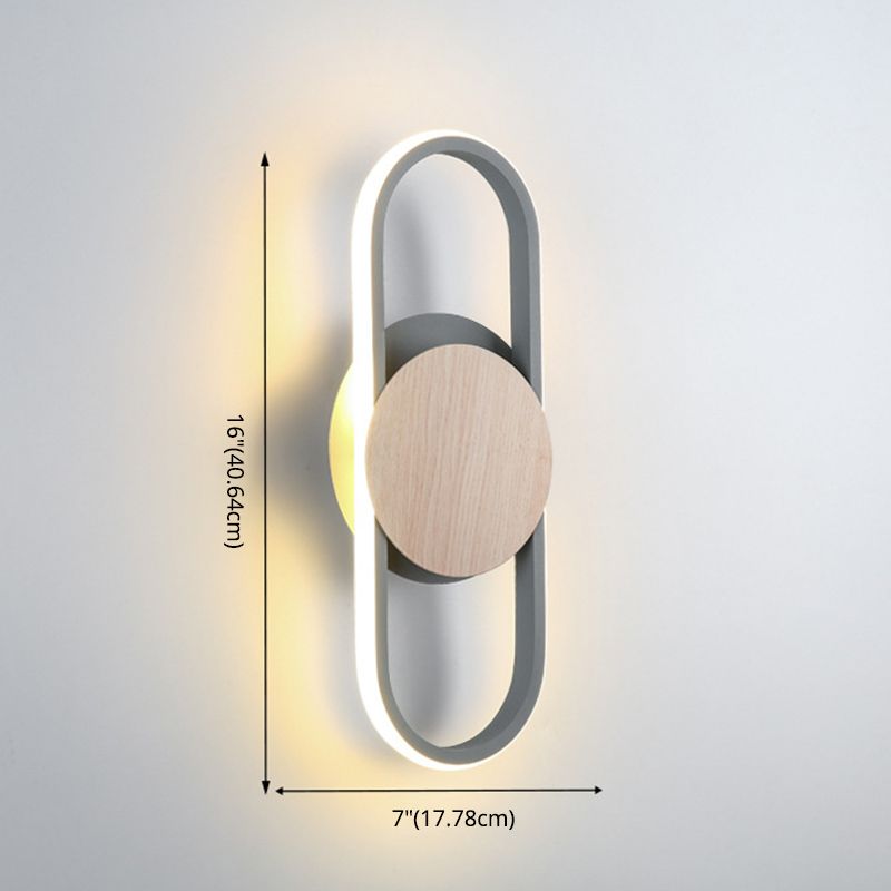 Oval Wall Light Fixtures Modern Minimalist Style Acrylic Sconces