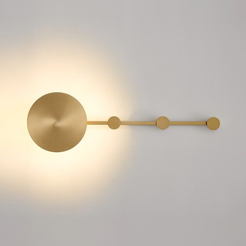 1-Light Round Sconce Light Fixture Modern Metal Wall Light for Hallway