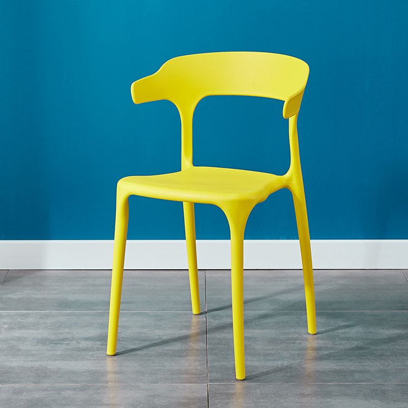 Contemporary Dining Chairs Open Back Plastic Armless Side Chair