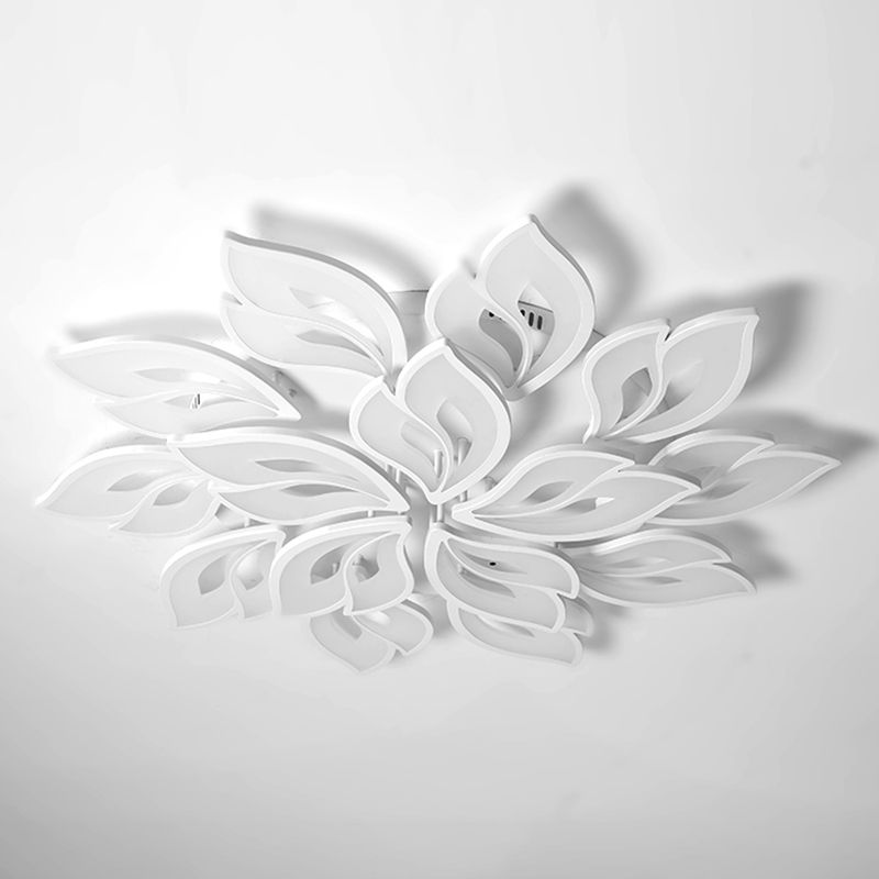 Lámpara de techo empotrada moderna con forma de flor LED para sala de estar
