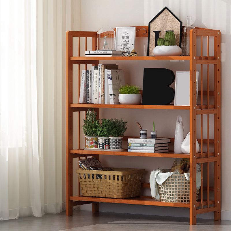 Contemporary Manufactured Wood Etagere Bookshelf Vertical Open Bookcase
