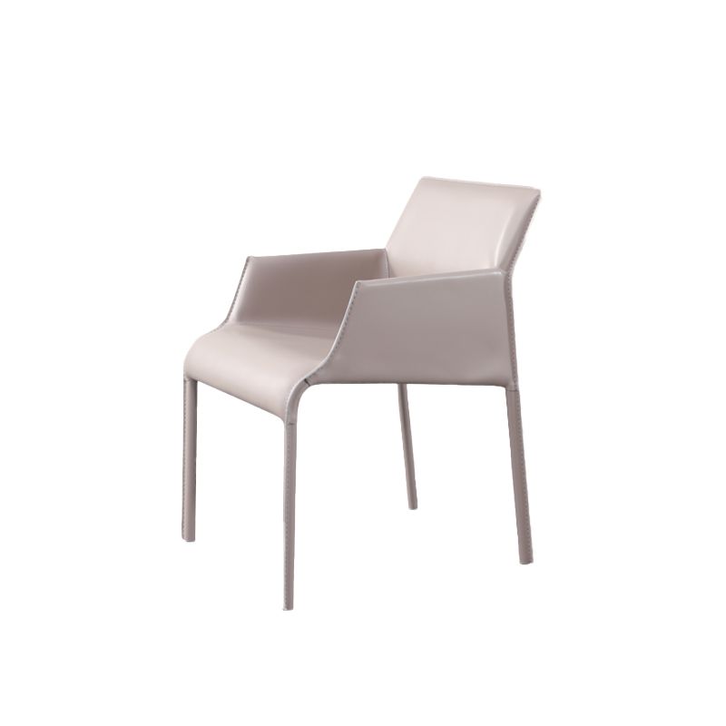 Modern Indoor Upholstered Arm Chair Faux Leather Dining Chair for Dining Room