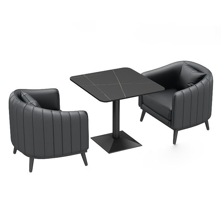Industrial Style Dining Table Black Base Dining Table for Dining Room