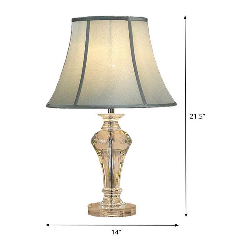 1 Kopfvase Nachttisch Lampe zeitgenössische handgeschnittene Kristalllesebuch Licht in Blau