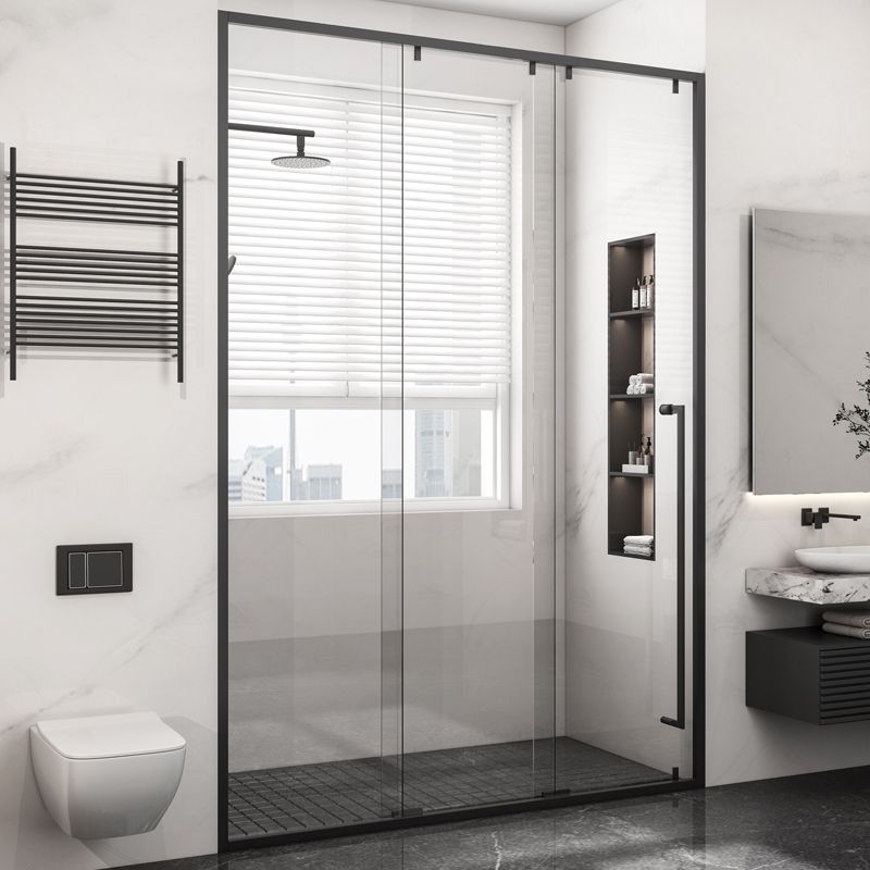 Single Sliding Triple Linkage Shower Door Semi-frameless Tempered Glass Shower Door