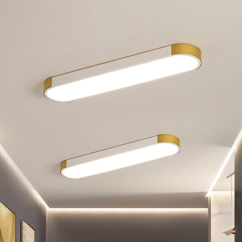 Minimalistische LED-inbouwlamp met metalen kap Wit en goud/zwart en goud Slanke rechthoekige inbouwlamp