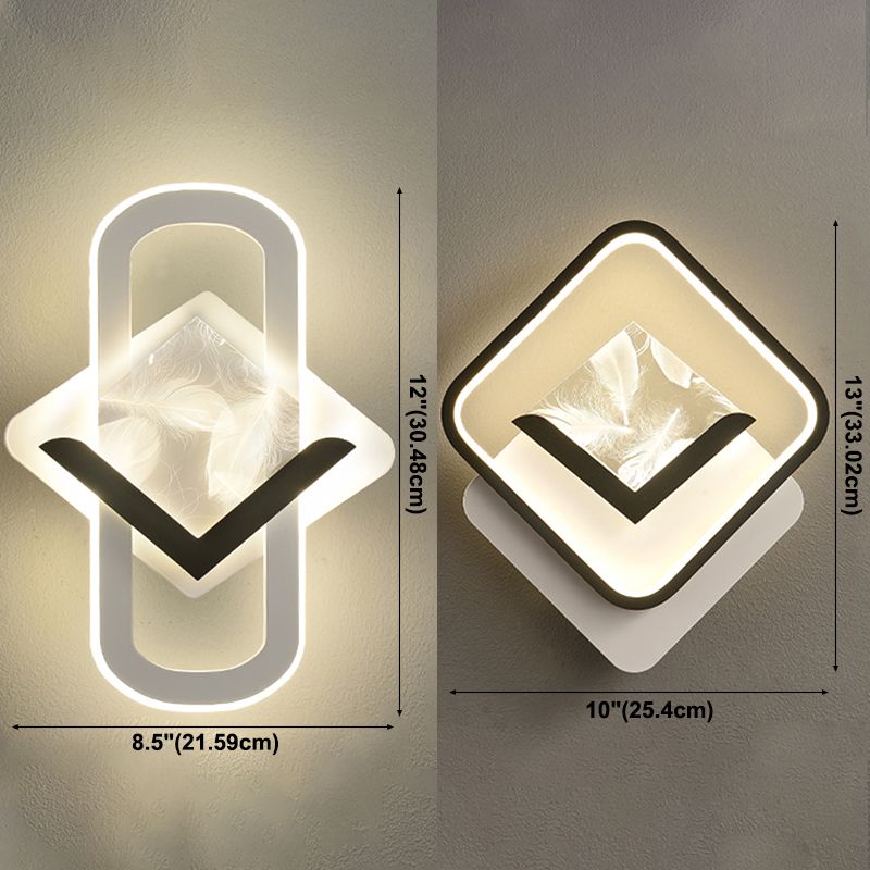 Fun a parete a parete geometrica bianca