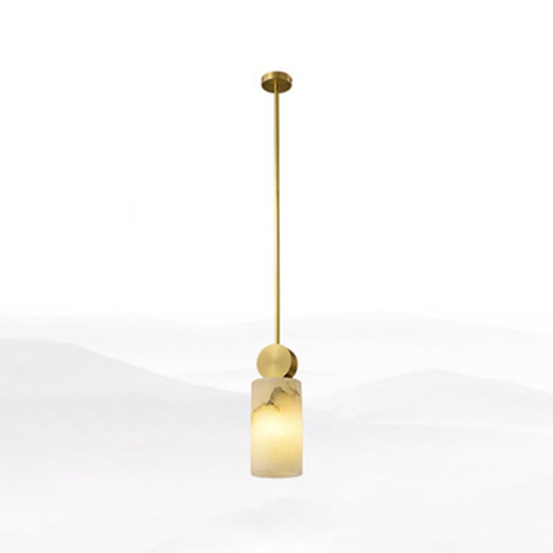 Marble Geometry Shape Hanging Lights Modern Style 1 Head Hanging Mount for Restaurant